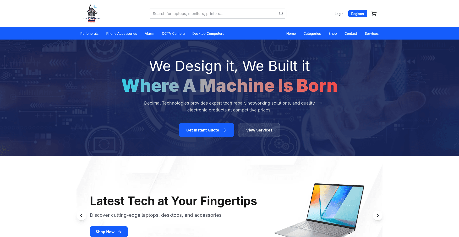 E-Commerce Website for Decimal Technologies