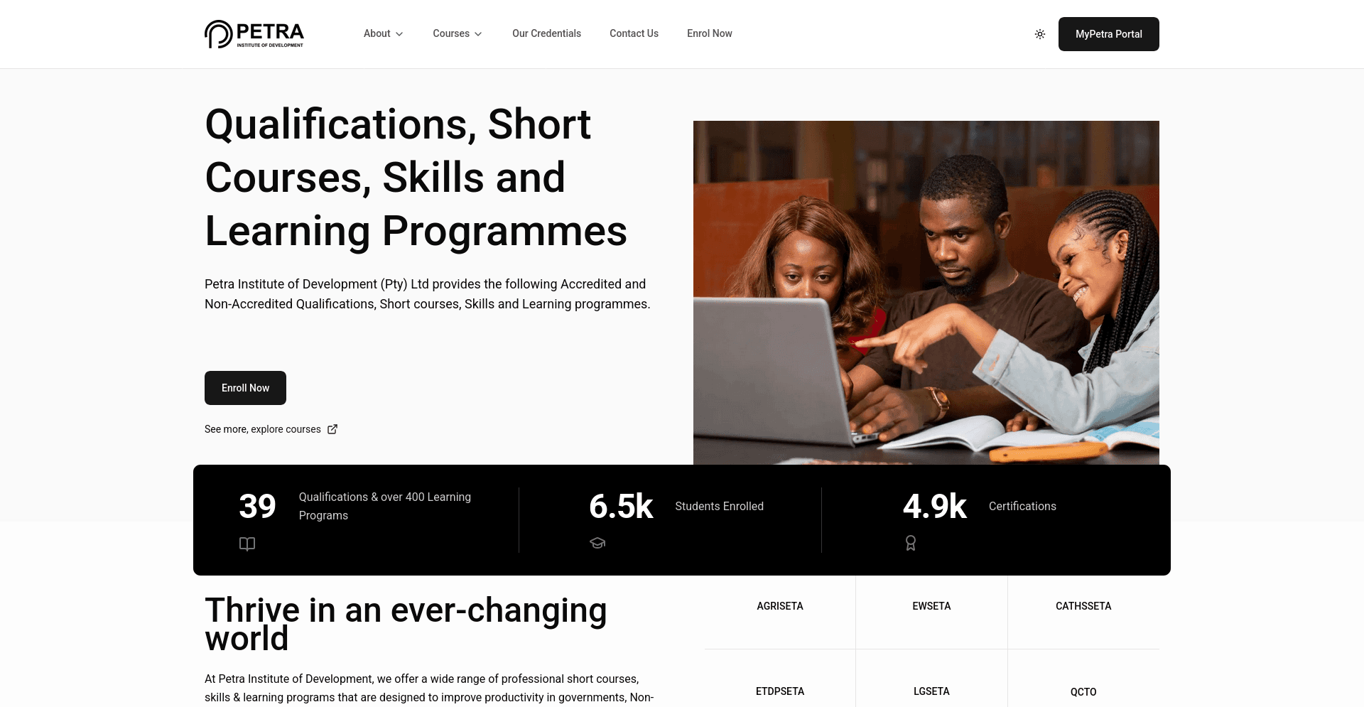 Petra Institute Website